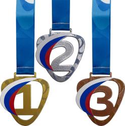Комплект медалей Зореслав 1,2,3 место с сублимац.лентами 1-а сторона