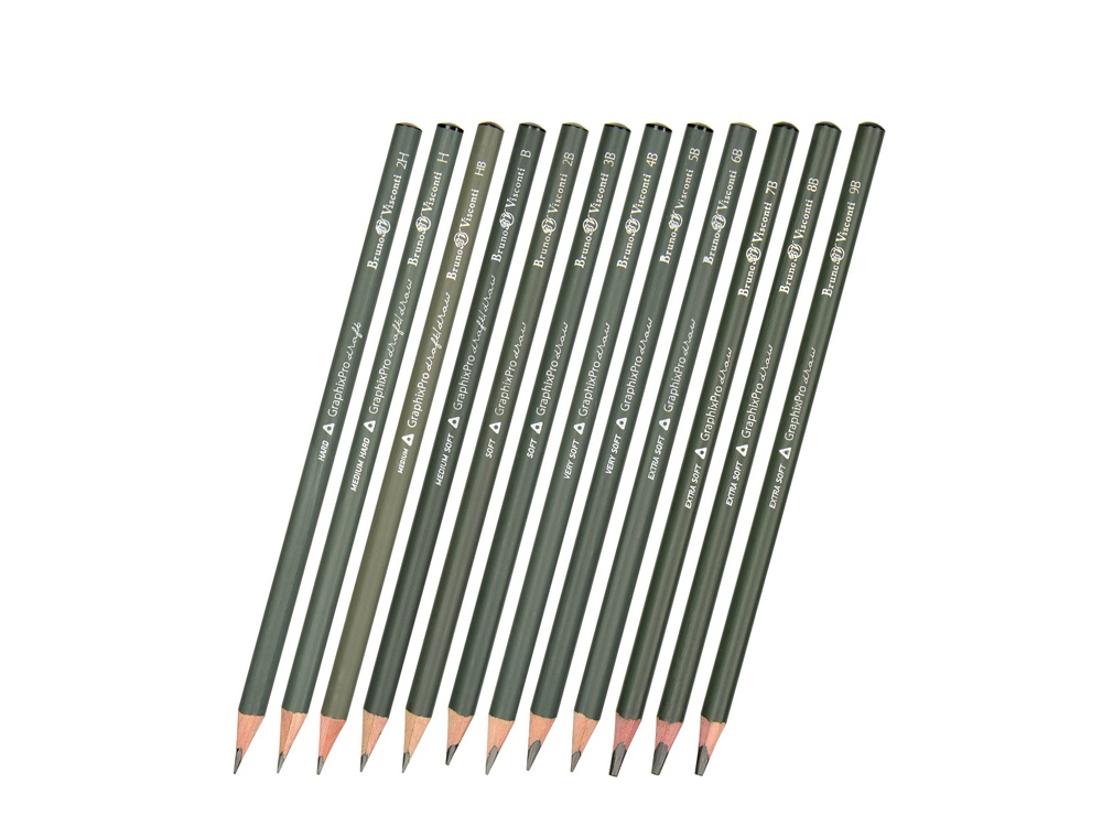 Набор чернографитовых карандашей  Sketch & Art ,12 шт. 2h-9b, металлическая коробка с ложементом