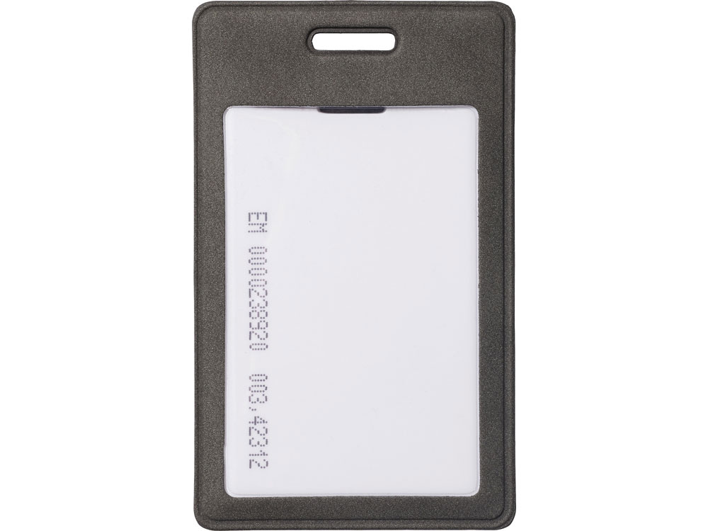 Вертикальный чехол для пропуска из экокожи Alicante, темно-серый