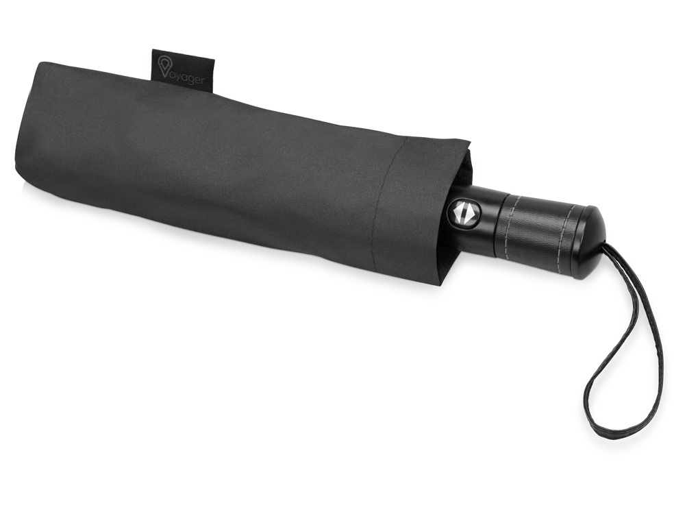 Зонт складной Ontario, автоматический, 3 сложения, с чехлом, черный (Р)