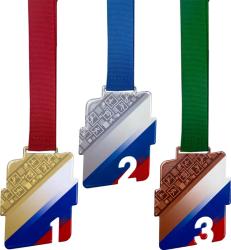 Комплект медалей Родослав 1,2,3 место с цветными лентами