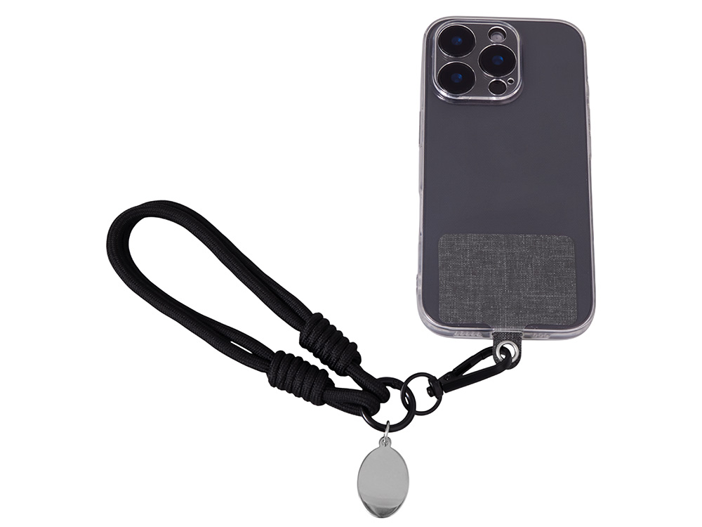 Брелок-браслет Bohemian c тканевым держателем для телефона, черный