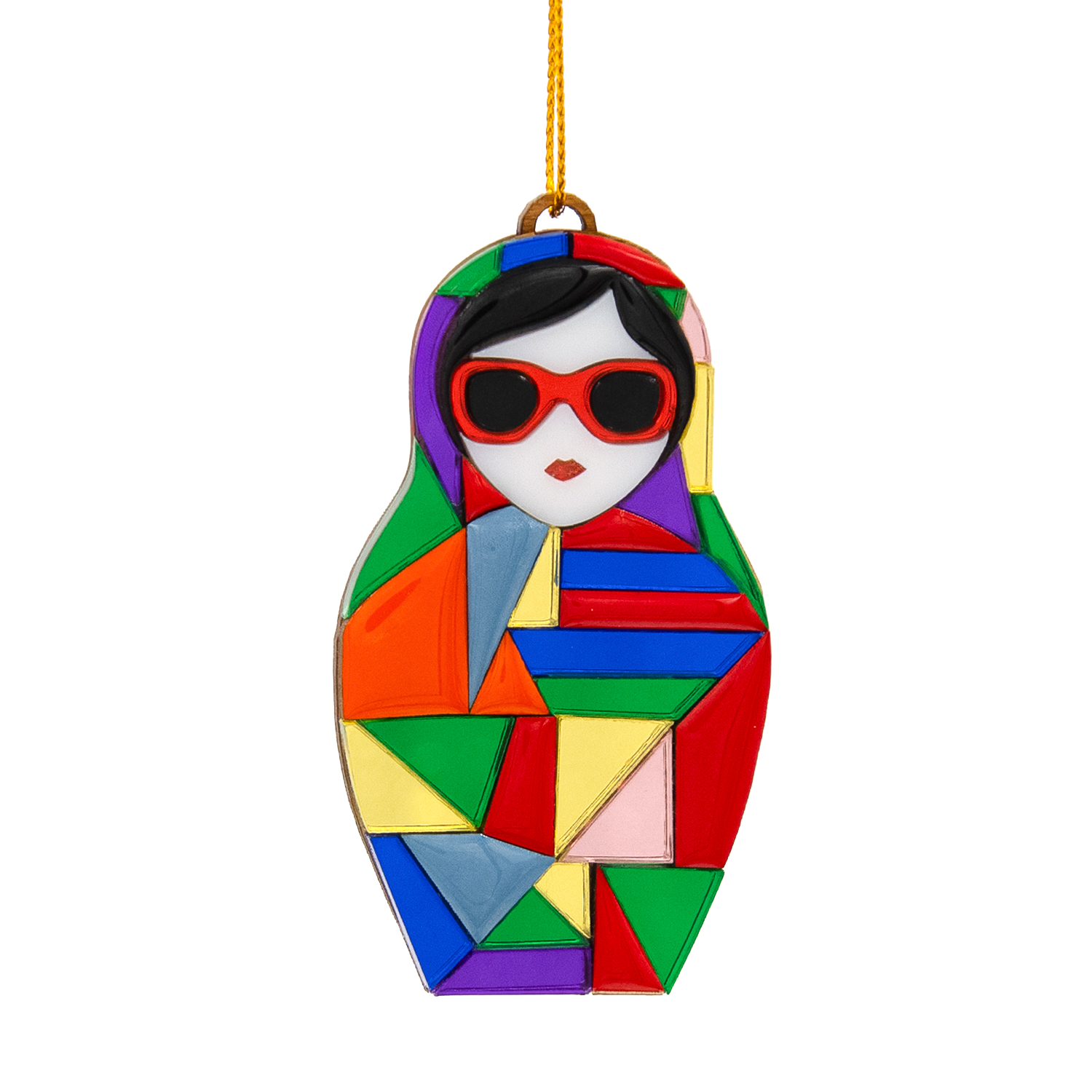 Ёлочная игрушка Матрешка с мозаикой (разноцветный)