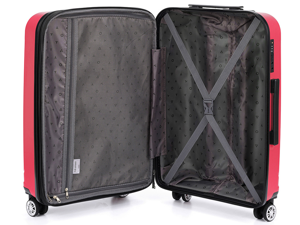 Чемодан TORBER В Отпуск, ярко-розовый, полипропилен, 65,5 х 43,5 х 26 см, 62 л