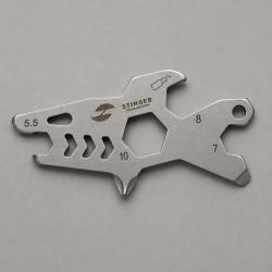 Мини-мультитул карманный Stinger, 60 x 31 мм, 5 функций, акула, нержавеющая сталь, серебристый, в блистере