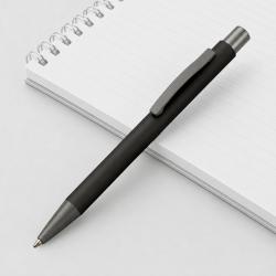 Ручка металлическая soft touch шариковая Tender, черный/серый Ручка металлическая soft touch шариковая Tender, черный/серый