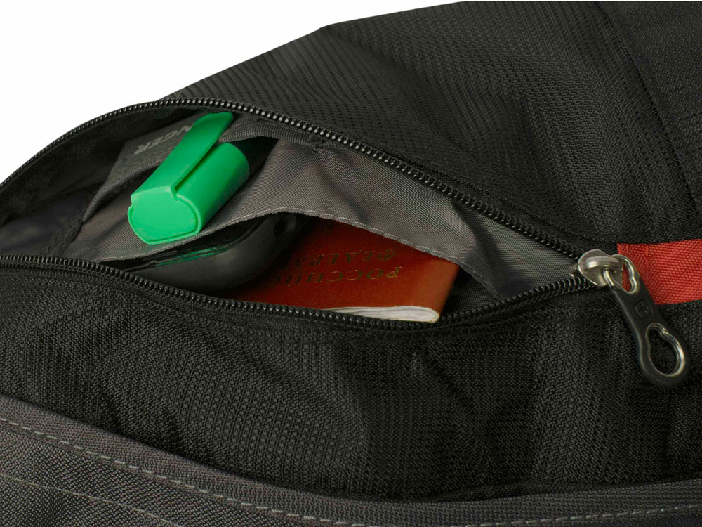Рюкзак SWISSGEAR с одним плечевым ремнем, 25x15x45 см, 7 л, черный/серый