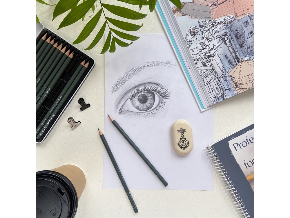 Набор чернографитовых карандашей  Sketch & Art ,12 шт. 2h-9b, металлическая коробка с ложементом