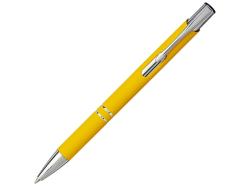 Шариковая кнопочная ручка Moneta с матовым антискользящим покрытием, желтый