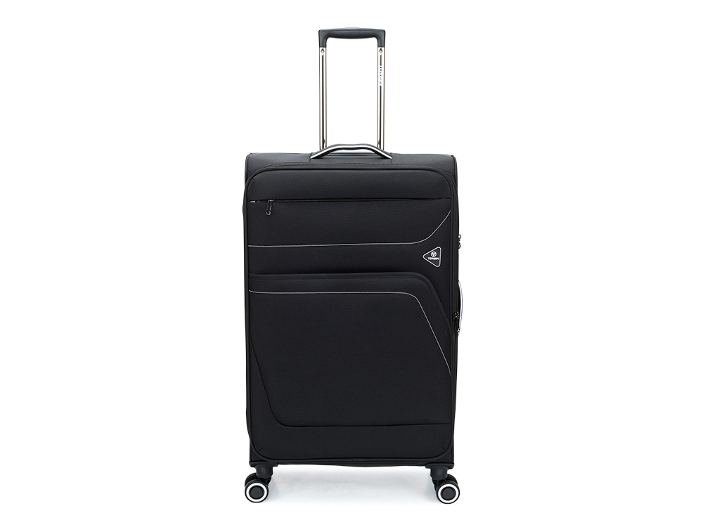 Чемодан TORBER НЕРО, чёрный, переработанный ПЭТ, 48 х 28 х 79 см, 90 л