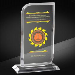 Награда из стекла с цветной печатью