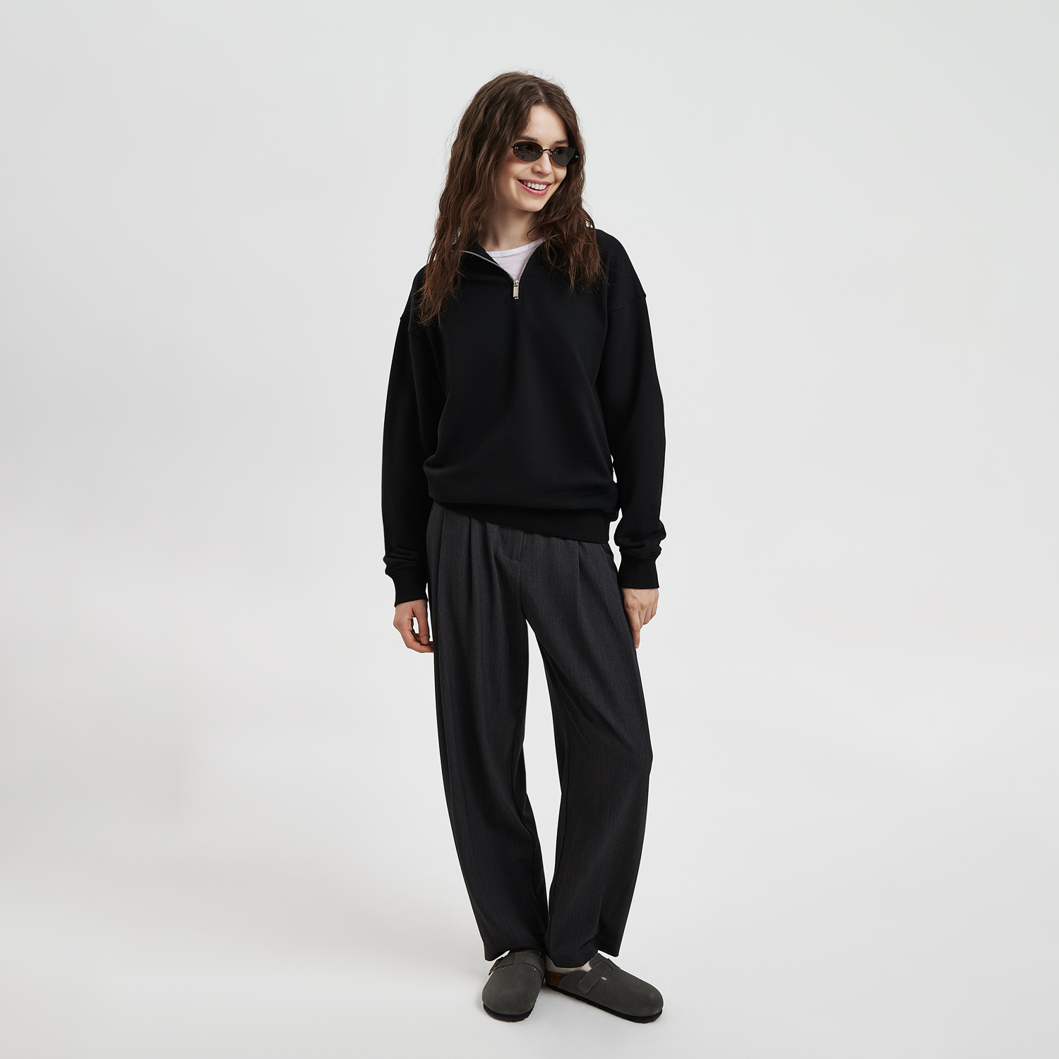 Толстовка на молнии унисекс Флоу (Flow), черная, размер 5XL/6XL Толстовка на молнии унисекс Флоу (Flow), черная, размер 5XL/6XL