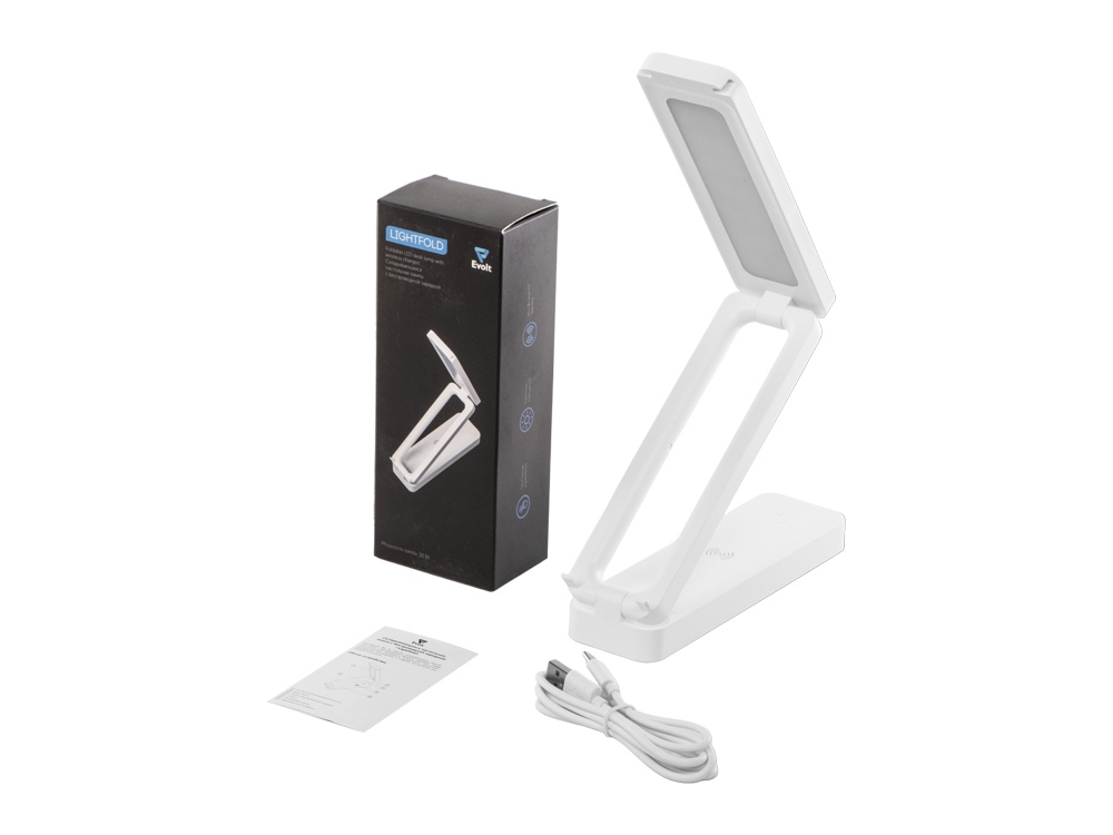 Складывающаяся LED лампа с беспроводной зарядкой Lightfold, белый Складывающаяся LED лампа с беспроводной зарядкой Lightfold, белый