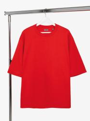 Футболка оверсайз унисекс Kosmos 2.0, красная (алая) Футболка оверсайз унисекс Kosmos 2.0, красная (алая)