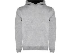 Толстовка с капюшоном Urban детская, серый меланж/черный