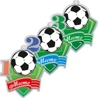 Акриловая медаль Футбол 1 Место