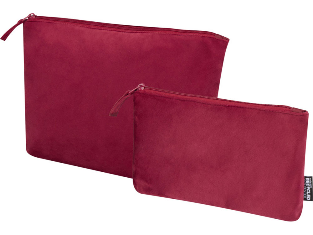 Swift набор косметичек из переработанного бархата GRS, бургунди