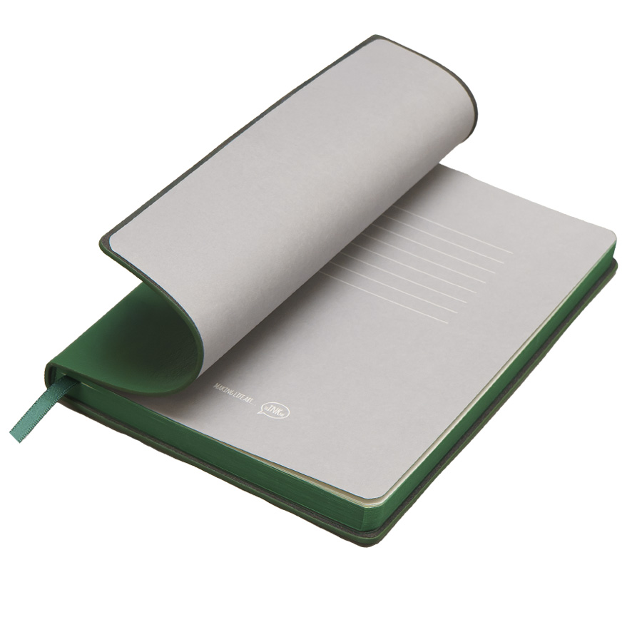 Бизнес-блокнот LADY, формат А5, зеленый, блок в клетку