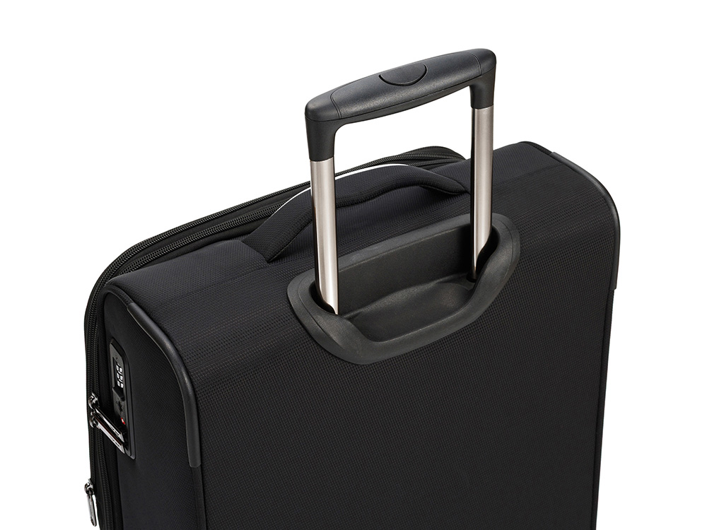 Чемодан TORBER НЕРО, чёрный, переработанный ПЭТ, 40 х 20 х 55 см, 37 л