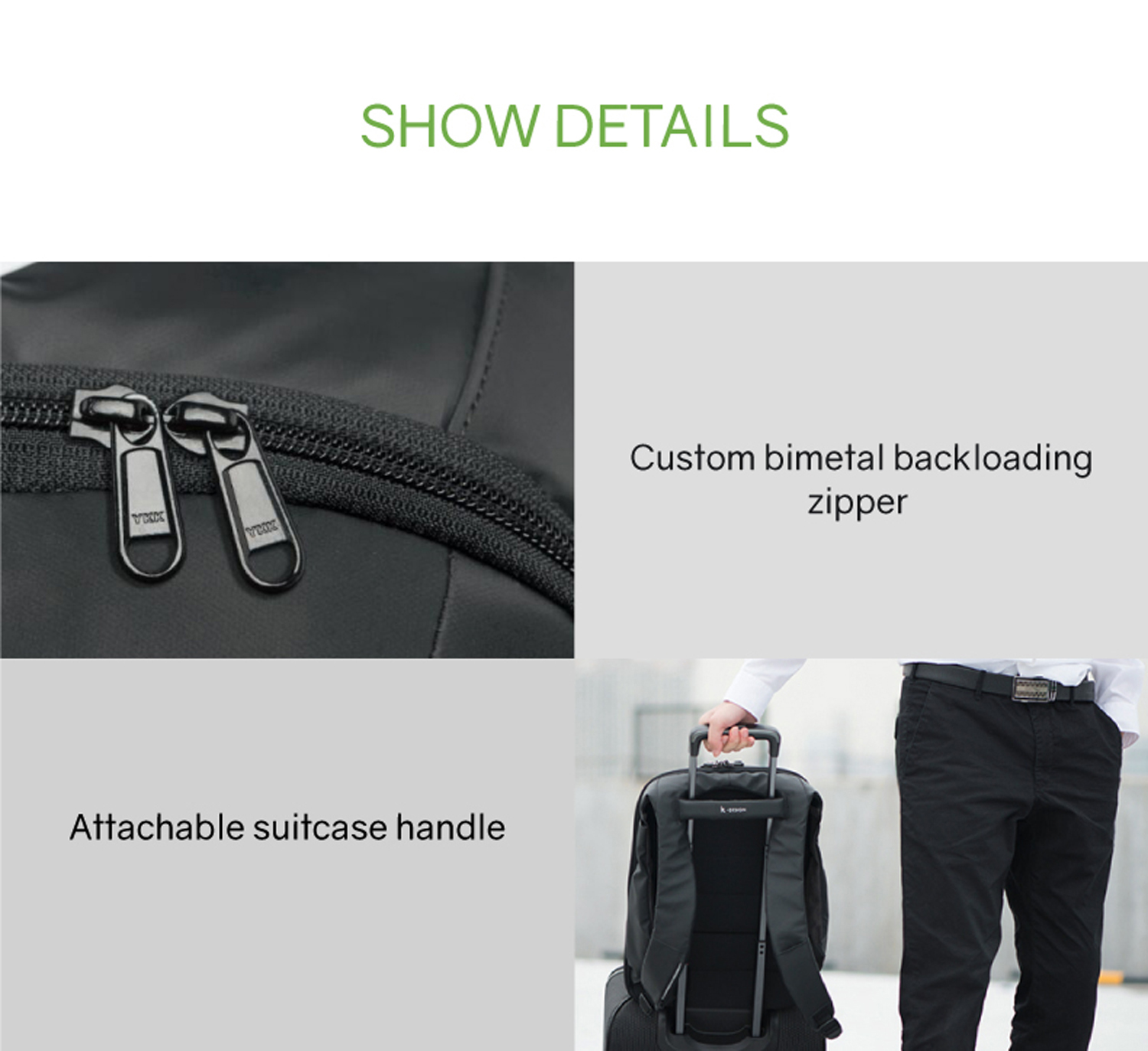 Рюкзак KORIN ClickPack 46х34х16 см, черный/серый