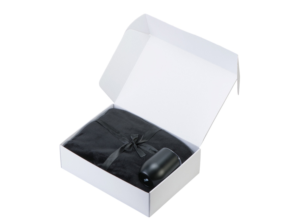 Подарочный набор Dreamy hygge 2.0 с пледом и термокружкой, черный