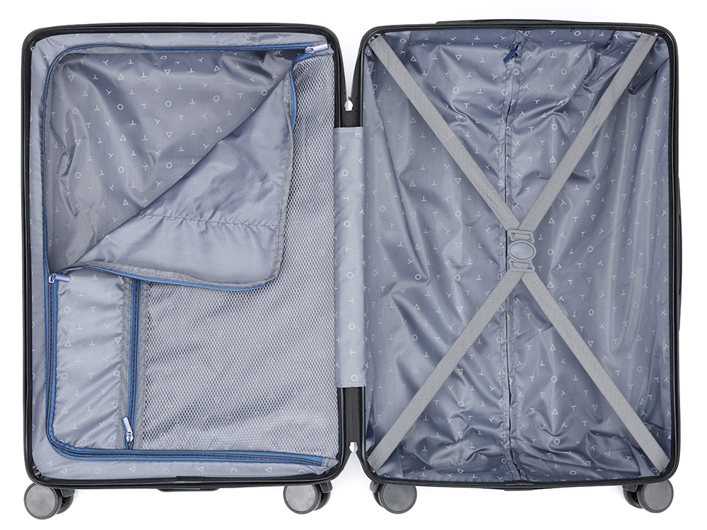 Чемодан TORBER Onego, синий, ABS-пластик, 69,5 х 46 х 26 см, 69 л