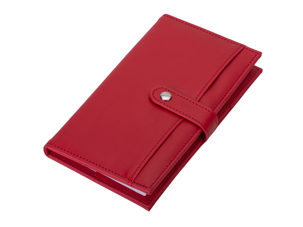 Блокнот-кошелек с сменным блоком А6 Wall Street, 64 листа, красный