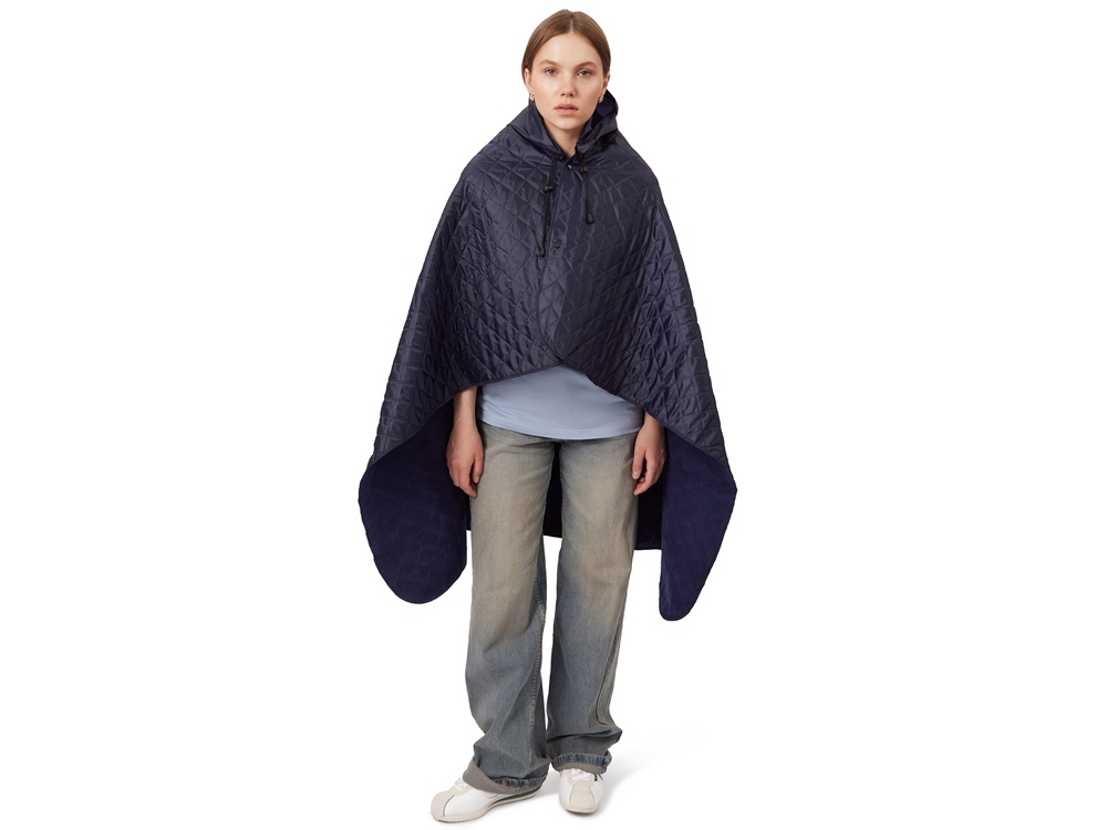 Пончо Cappy с капюшоном на липучке в мешке, темно-синий