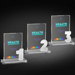 Награда из стекла с цветной печатью 3 место