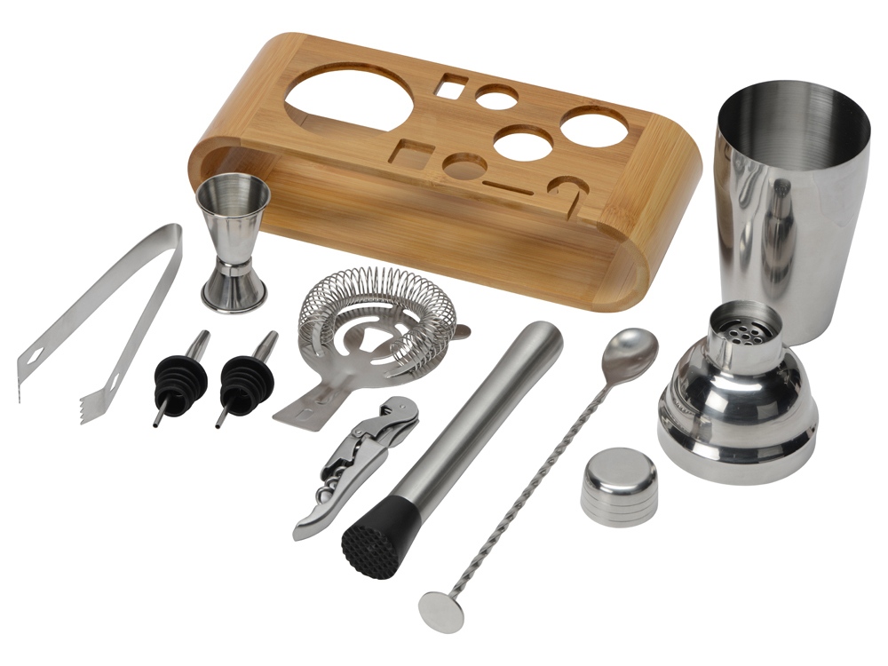 Набор Bartender для приготовления коктейлей на бамбуковой подставке (Р)