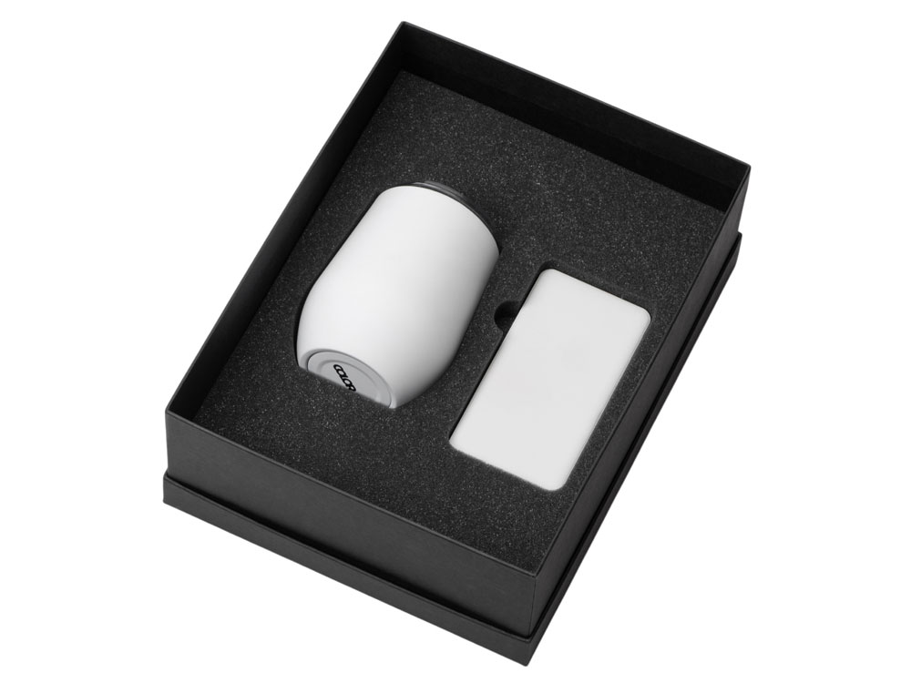 Подарочный набор с термокружкой и повербанком С1, 5000 mAh, белый