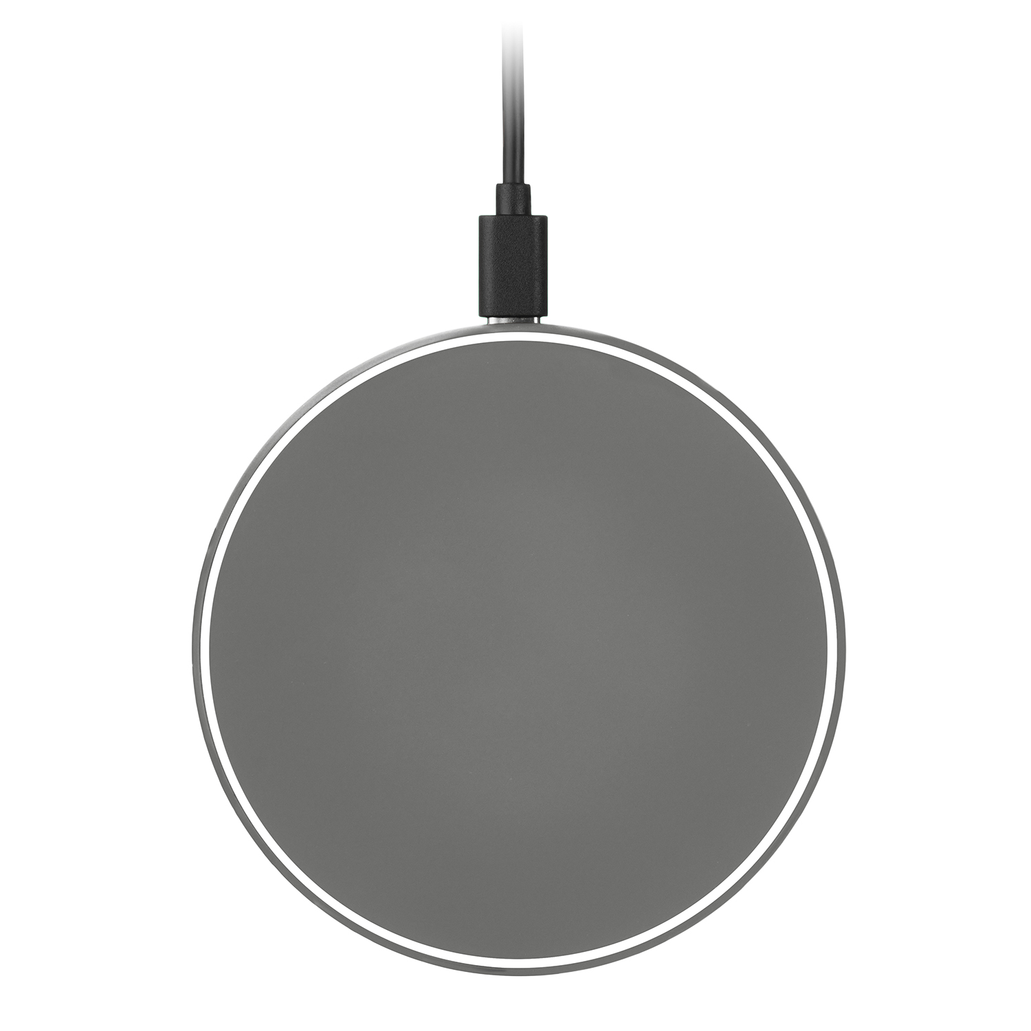 Беспроводное зарядное устройство с подсветкой 15W Аурис (Auris), серое Беспроводное зарядное устройство с подсветкой 15W Аурис (Auris), серое