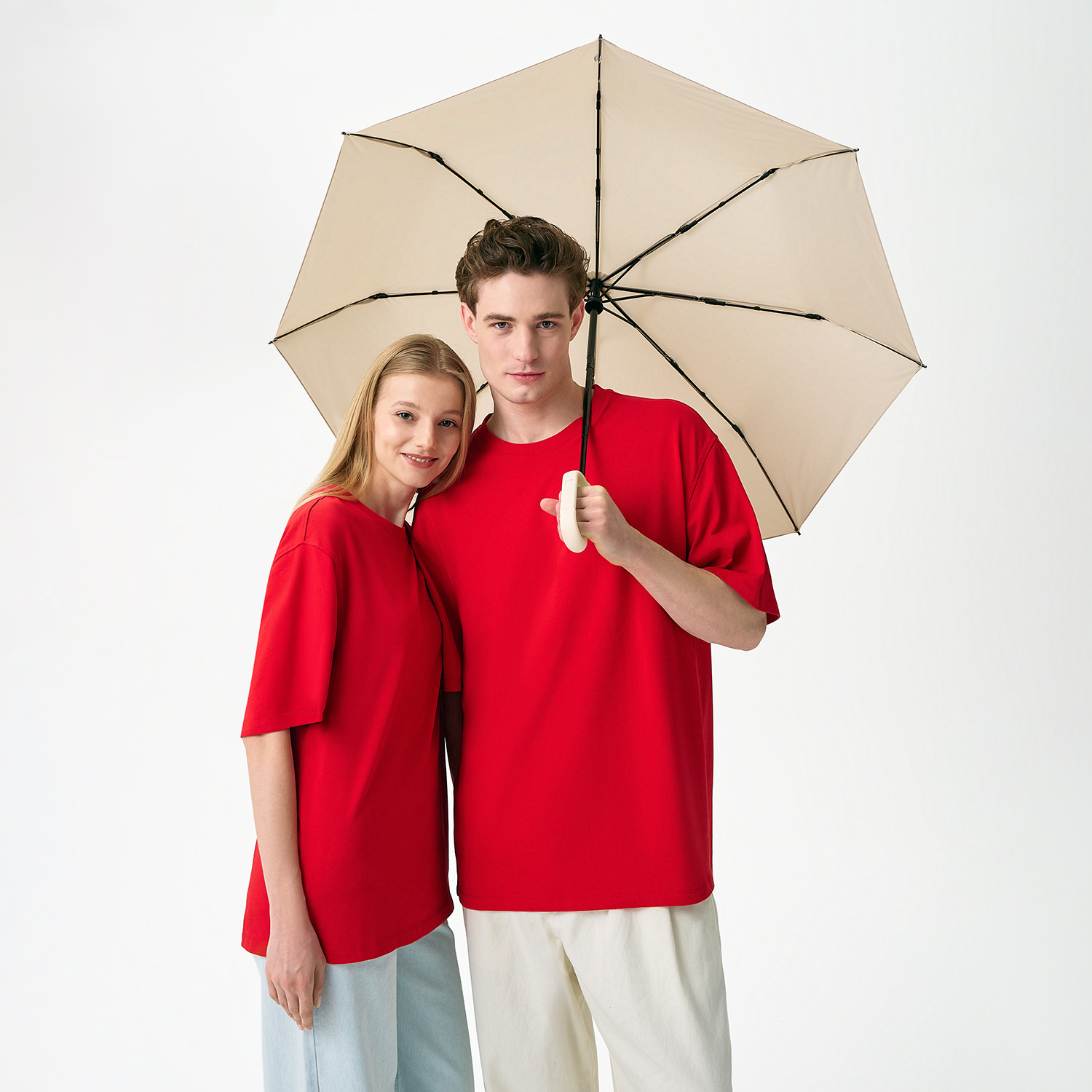 Зонт складной Азимут (Azimut), бежевый Зонт складной Азимут (Azimut), бежевый