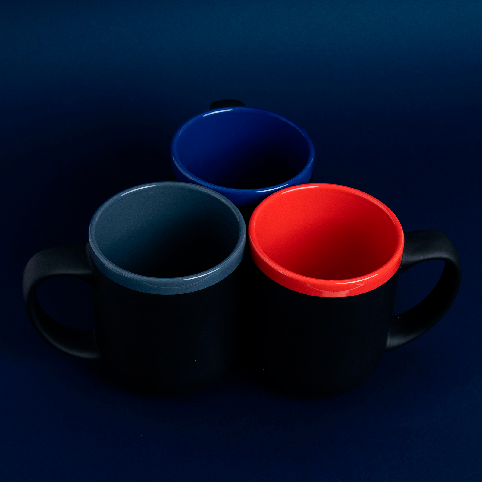 Кружка Barrel, софт-тач, чёрно-синяя