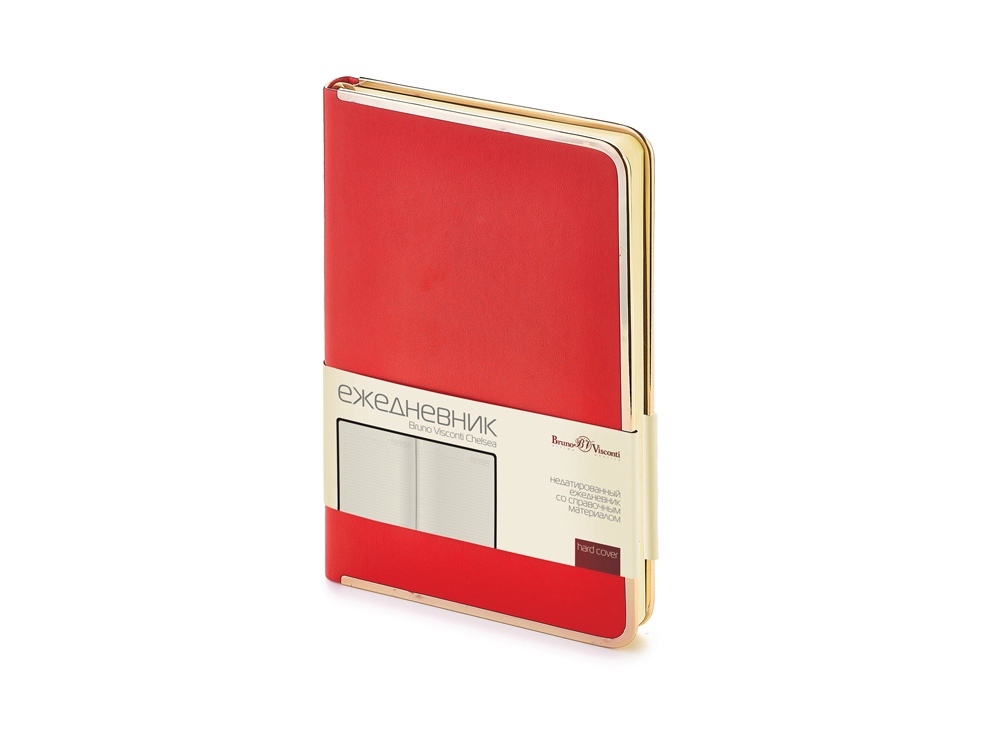 Ежедневник А5 недатированный Chelsea, красный (золотистый кант и срез) (Р) Ежедневник А5 недатированный Chelsea, красный (золотистый кант и срез) (Р)