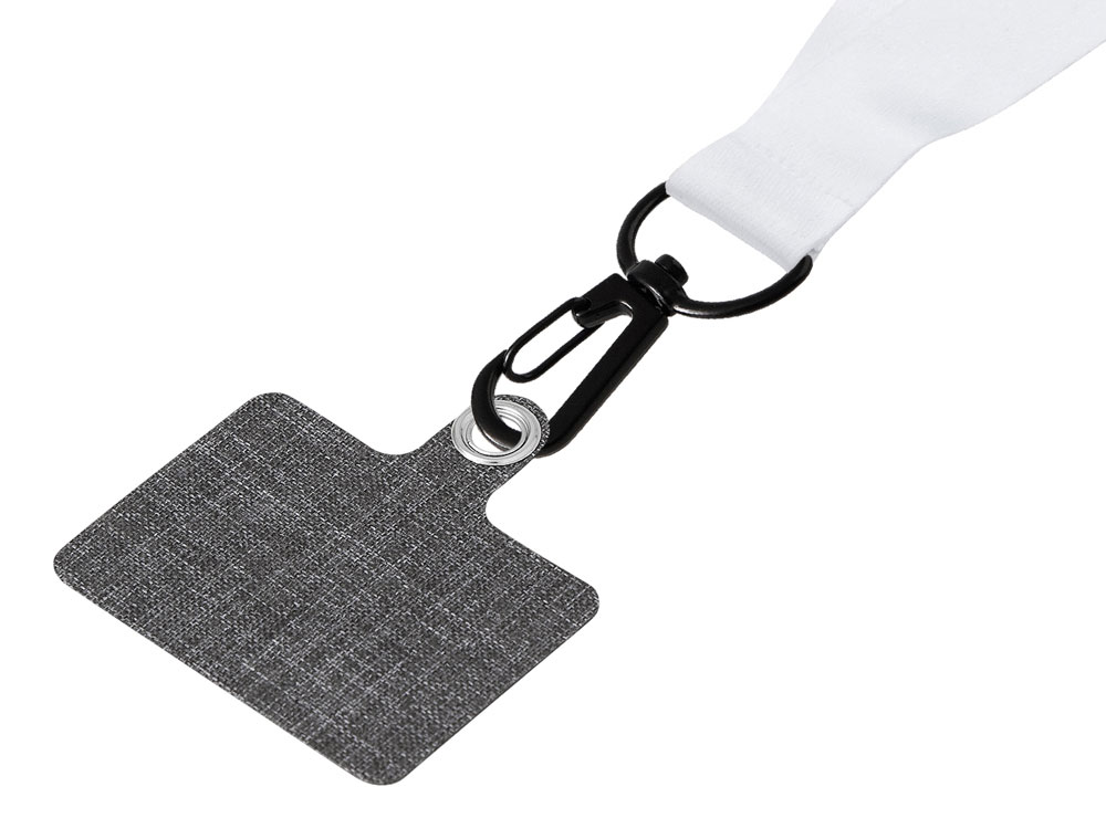 Ланъярд 2 см под сублимацию с трендовым карабином и большим держателем для телефона из ПЭ, черный