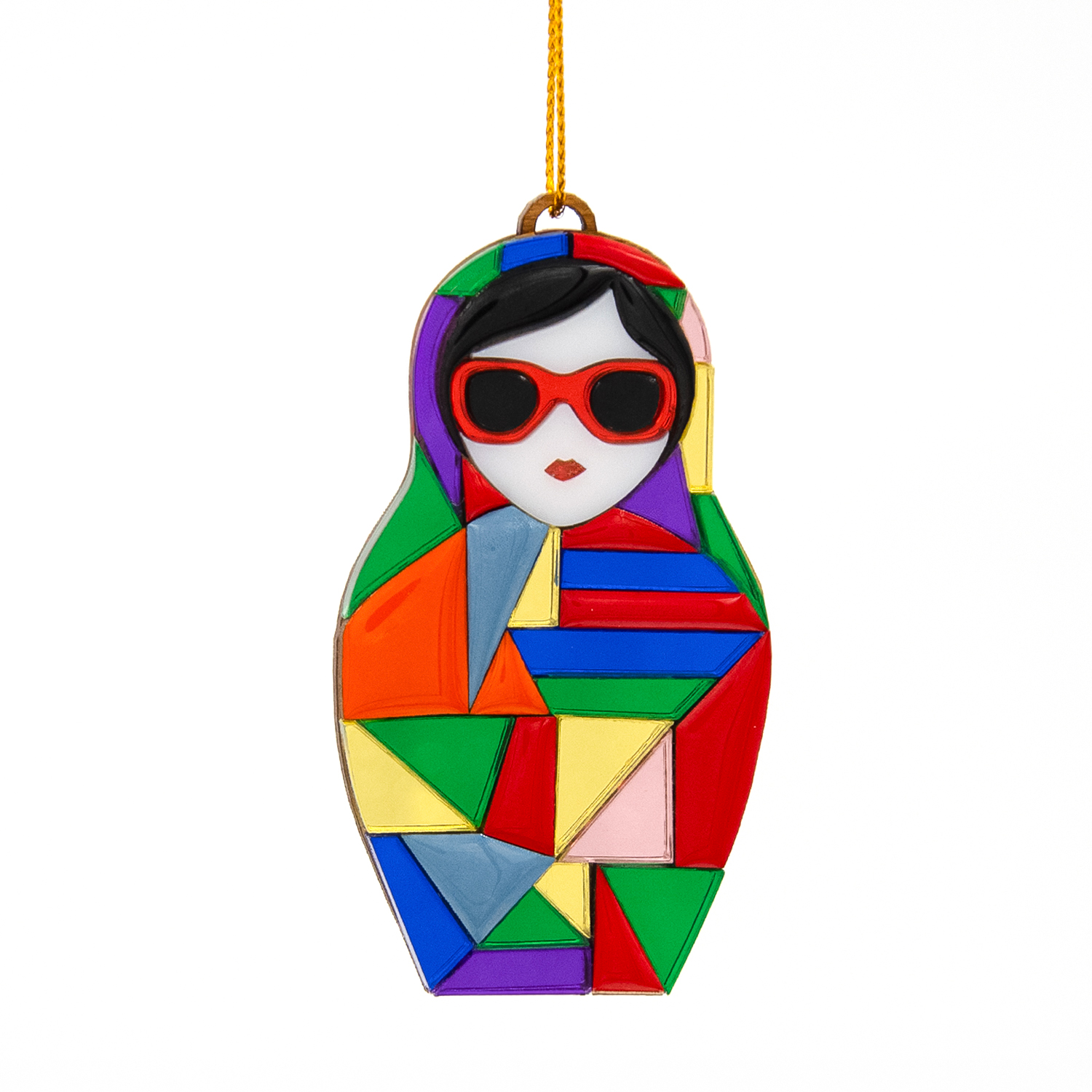Ёлочная игрушка Матрешка с мозаикой (разноцветный)