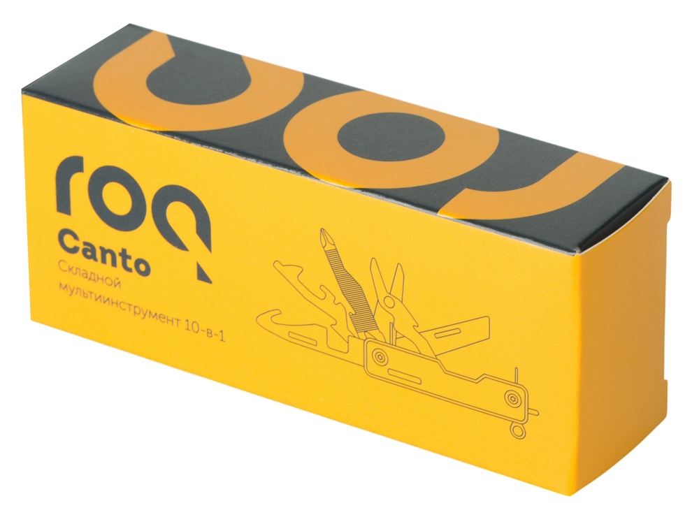 Мультитул-складной Canto 10-в-1 с защитным фиксатором, серебристый/черный