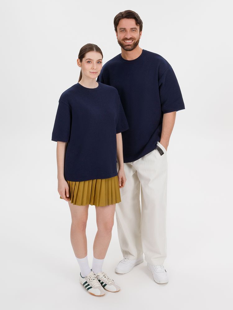 Джемпер с коротким рукавом Siluetti Volumica, темно-синий