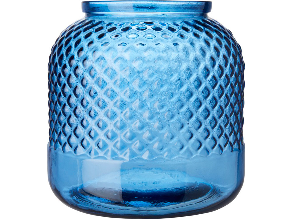 Подсвечник Estar из переработанного стекла, синий прозрачный
