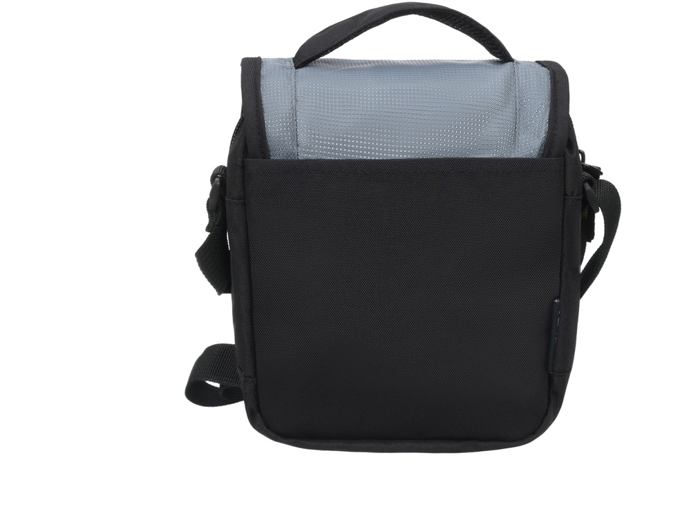 Сумка наплечная TORBER, черный/серый, полиэстер/добби, 15х5х22 см