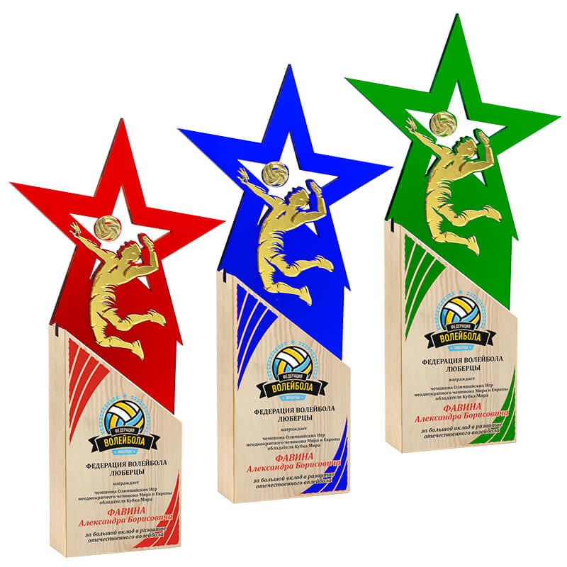 Акриловая награда с УФ печатью волейбол