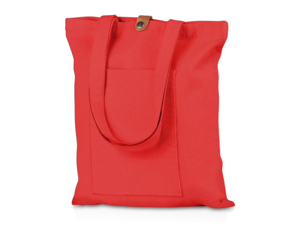 Cумка Clip из хлопка 340 г/м2 с застежкой из экокожи, красный