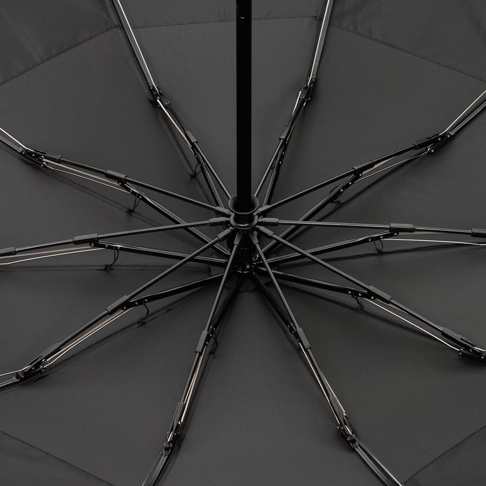 Зонт обратного сложения twoGether с двойным куполом, черный