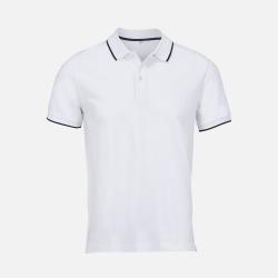 Рубашка поло унисекс Palermo, белая с темно-синим Рубашка поло унисекс Palermo, белая с темно-синим