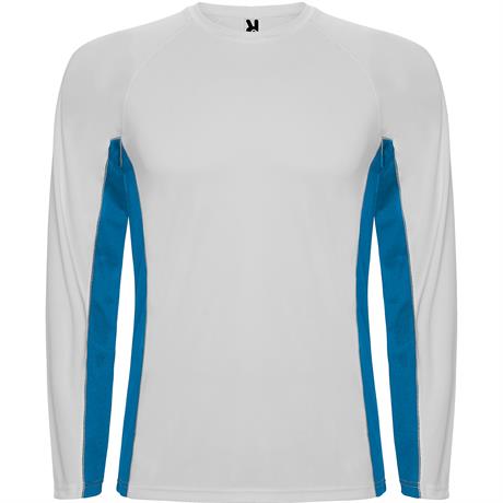 Спортивная футболка SHANGHAI L/S мужская, БЕЛЫЙ/КОРОЛЕВСКИЙ СИНИЙ S