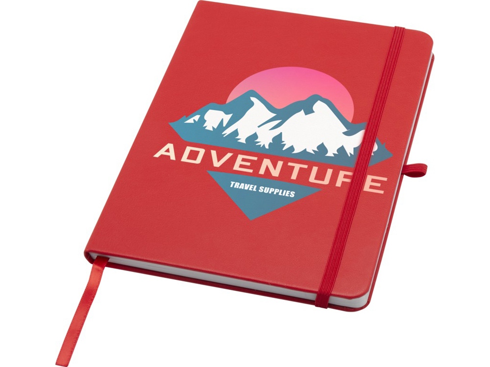 Teak блокнот А5 из переработан. материала в твердой обложке с линован. страницами - Красный