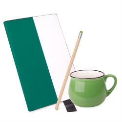 Подарочный набор LAST SUMMER: бизнес-блокнот, кружка, карандаш чернографитный, зеленый