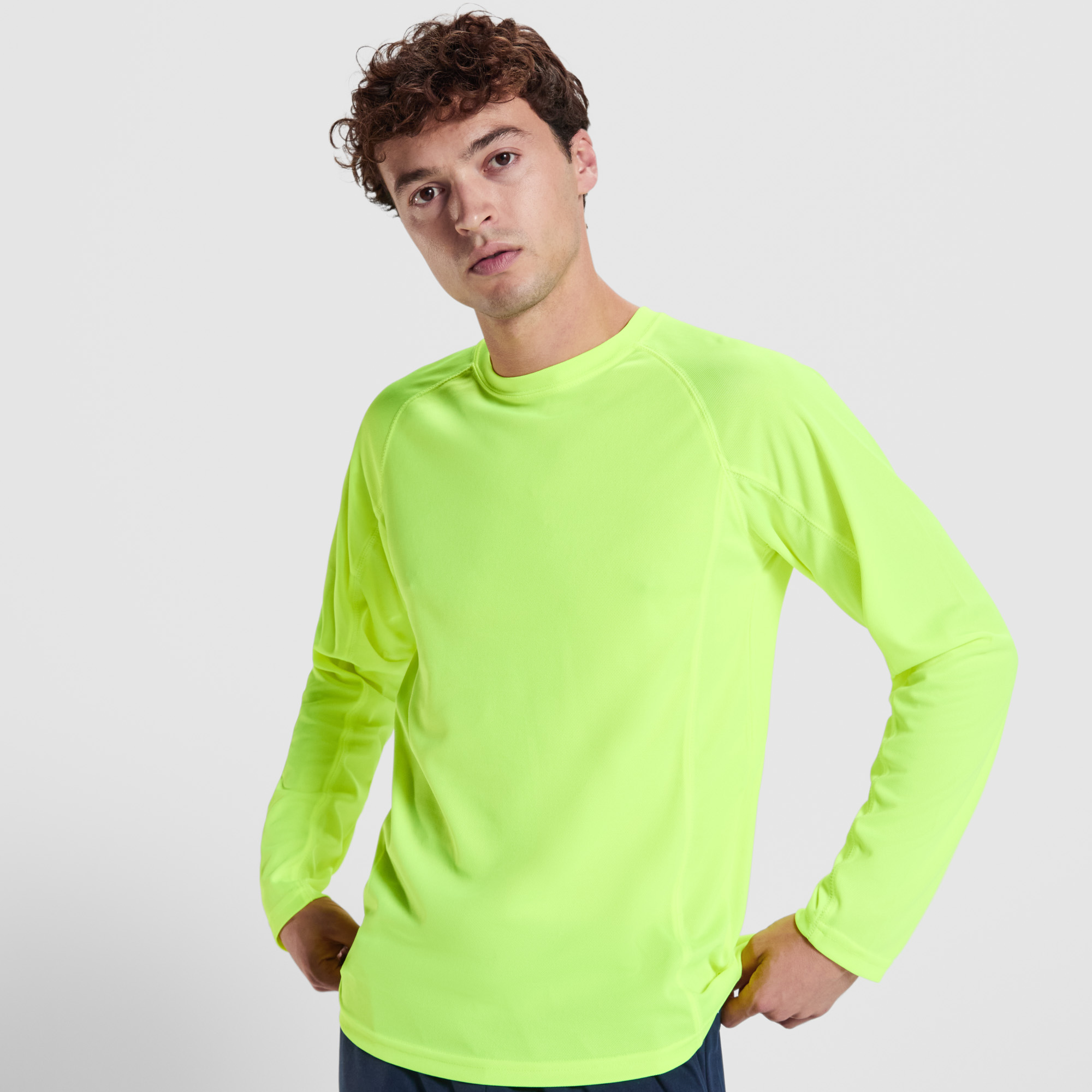 Спортивная футболка MONTECARLO L/S мужская, ФЛУОРЕСЦЕНТНЫЙ ЖЕЛТЫЙ S