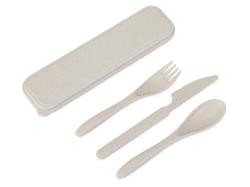 Набор столовых приборов Ron из бамбукового волокна, бежевый